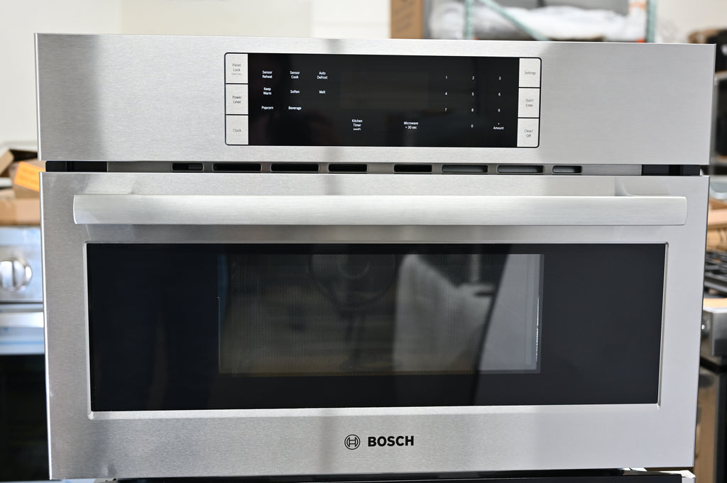 Bosch 800 Series HBL87M53UC 30 Inch Double Combination Smart Electric Wall Oven with 6.2 cu. ft. Total Capacity, Home Connect™, 10 Auto Sensor Cooking Programs, and Self-Clean: Stainless Steel