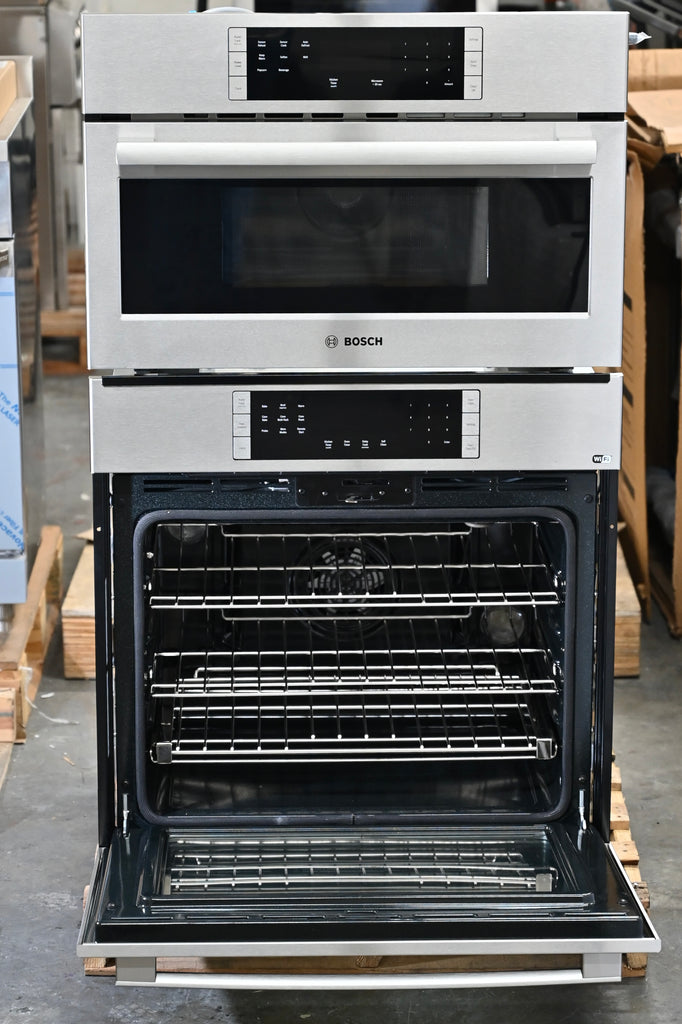 Bosch 800 Series HBL87M53UC 30 Inch Double Combination Smart Electric Wall Oven with 6.2 cu. ft. Total Capacity, Home Connect™, 10 Auto Sensor Cooking Programs, and Self-Clean: Stainless Steel