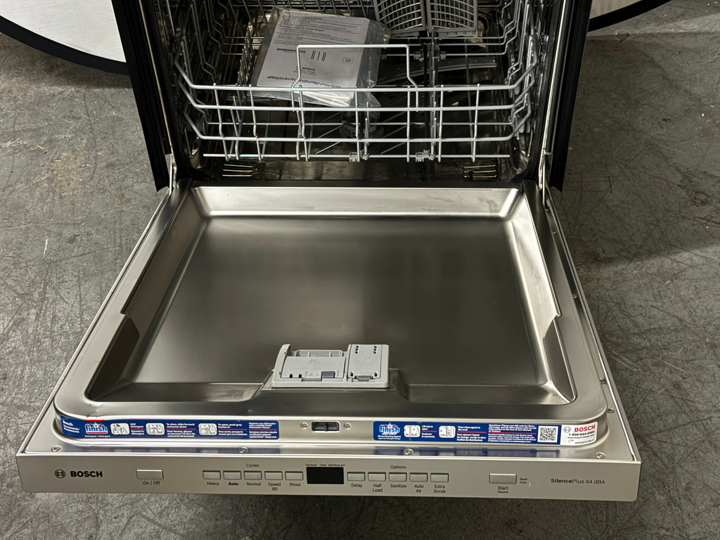 Bosch 500 DLX Series SHP865ZD5N 24 Inch Fully Integrated Built-In Dishwasher with 16 Place Settings, 5 Wash Cycles, 44 dBA Sound Level, Upper Rack, LED Time Display, Extra Dry Option, Load Size Sensor, Sanitize Option: Stainless Steel