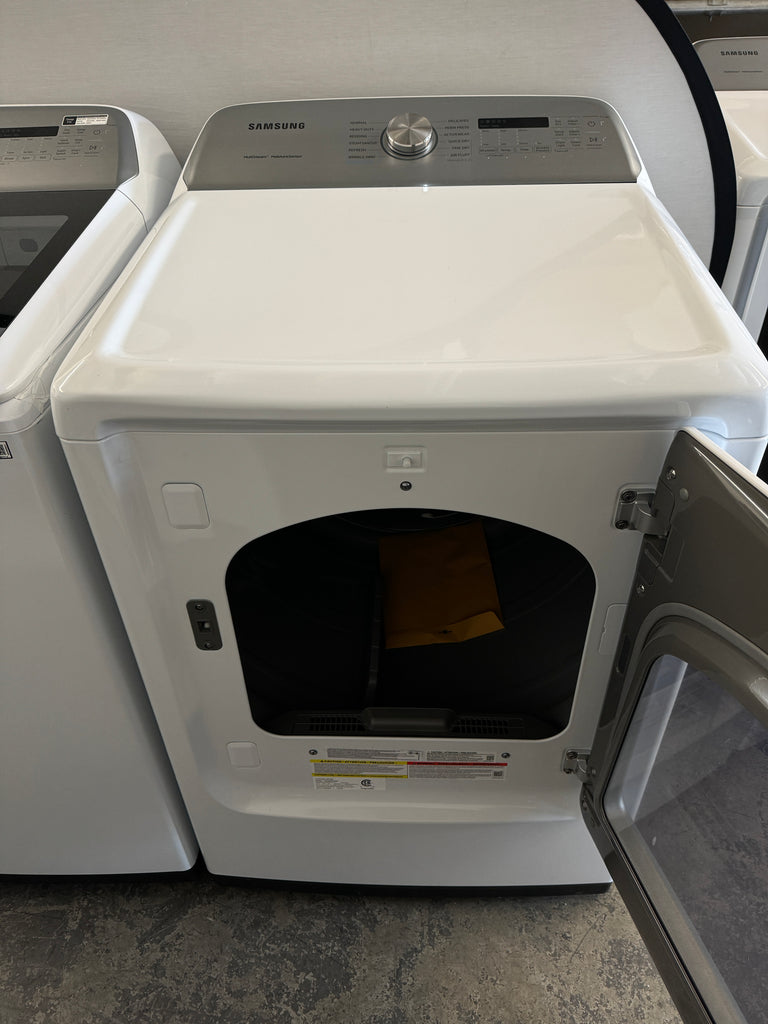 Samsung BESPOKE SAWADRGAW5400 Side-by-Side Washer WA50R5400AW & Dryer DVG50R5400W Set with Top Load Washer and Gas Dryer in White