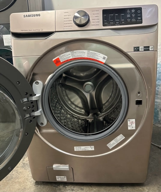 Samsung WF45B6300AC 27 Inch Front Load Washer with 4.5 Cu. Ft. Capacity, VRT Plus™ Technology, Smart Care, 10 Washing Cycles, Steam Cycle, Sanitize, Quick Wash, Self Clean+, Super Speed Wash, ADA Compliant, and Energy Star® Rated: Champagne