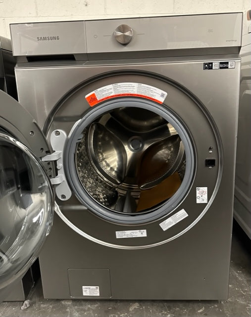 Samsung BESPOKE WF53BB8900AT 27 Inch Front Load Smart Washer with 5.3 cu. ft. Capacity + Samsung BESPOKE DVG53BB8900T 27 Inch Gas Smart Dryer with 7.6 Cu. Ft. Capacity