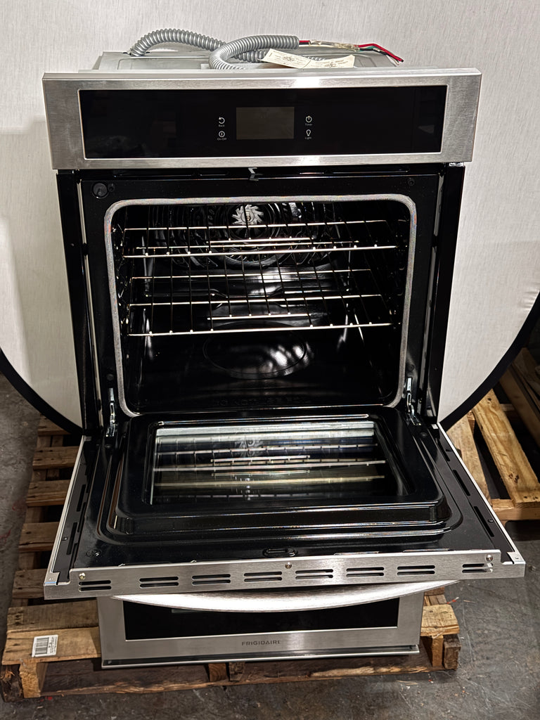 Frigidaire FCWD2727AS 27 Inch Double Convection Electric Wall Oven with 7.6 Cu. Ft. Capacity, Fan Convection, Self Clean, Keep Warm, Cook Time Setting, Quick Preheat, Delay Start, Convection Bake, Control Lock, Sabbath Mode: Stainless Steel