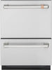 Cafe CDD420P2TS1 24 Inch Fully Integrated Double Drawer Dishwasher with 14 Place Settings, 6 Wash Cycles, Wash Options, Knock To Pause, Active Flood Protection, 46 dBA Single Drawer, 49 dBA Double Drawer, and Adjustable Racks: Stainless Steel