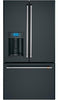 Cafe CYE22TP3MD1 36 Inch Counter Depth French Door Smart Refrigerator with 22.2 Cu. Ft. Capacity, Precise Fill Setting, TwinChill™ Evaporators, Wi-Fi, Remote Diagnostics, Hot Water Dispenser, ADA Compliant and ENERGY STAR®: Matte Black