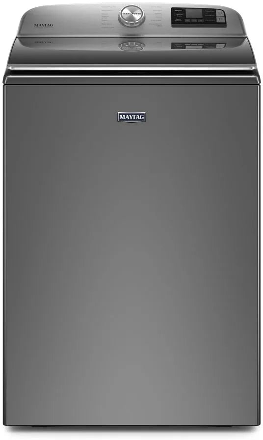 Maytag MVW7230HC 27 Inch Top Load Smart Washer with 5.2 Cu. Ft. Capacity, Extra Power Button, Built-In Water Faucet, Advanced Vibration Control™, 13 Wash Cycles, Quick Wash Cycle, Sanitize with Oxi, Wrinkle Cycle: Metallic Slate