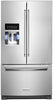 KitchenAid KRFF577KPS 36 Inch Freestanding French Door Refrigerator with 26.8 cu. ft. Capacity, 5 Glass Shelves, SatinGlide® Crispers, ExtendFresh™ Temp System, Exterior Ice/Water Dispenser, ENERGY STAR®, and Star-K: Stainless Steel