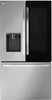 LG LRFOC2606S 36 Inch Counter-Depth MAX™ Smart French Door Refrigerator with Extra Large 26 cu. ft. Total Capacity, WiFi, Edge-to-Edge InstaView® Design, Dual Ice Makers, Door Cooling+, Cool Guard Interior, Sabbath Mode, and ENERGY STAR® Certified