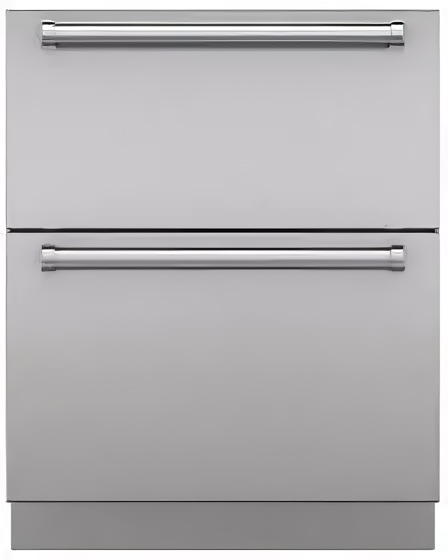 Sub-Zero 7025362 Stainless Steel Drawer Panels (2-Panel Set) with 4 Inch Toe Kick and Pro Handles