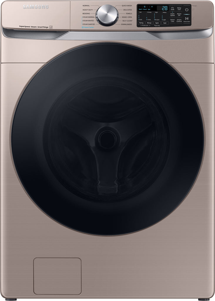 Samsung WF45B6300AC 27 Inch Front Load Washer with 4.5 Cu. Ft. Capacity, VRT Plus™ Technology, Smart Care, 10 Washing Cycles, Steam Cycle, Sanitize, Quick Wash, Self Clean+, Super Speed Wash, ADA Compliant, and Energy Star® Rated: Champagne