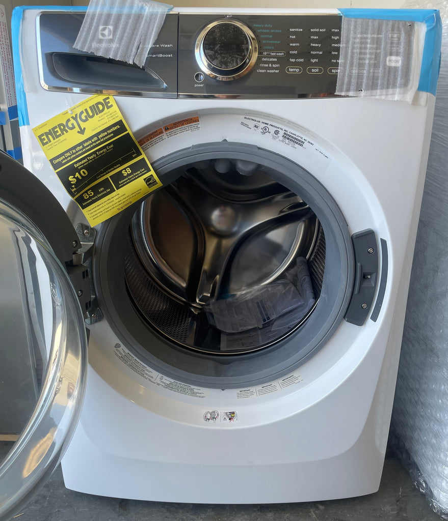 Electrolux EFLS627UIW 27 Inch Front Load Washer with 4.4 Cu. Ft. Capacity, SmartBoost™, Adaptive Dispenser™, Luxury-Quiet™, LuxCare®, 9 Wash Cycles, Steam Cycle, Sanitize, 15-Min. Fast Wash, NSF Certified, and Energy Star® Rated: Island White