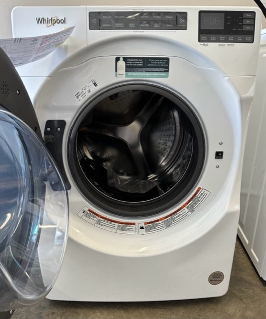 Whirlpool WFW6605MW 27 Inch Front Load Washer with 5.0 cu. ft. Capacity, TumbleFresh™, Vibration Control™, Single Load Dispenser, Intuitive Controls, 37 Wash Cycles, Steam Clean, Sanitize, Quick Wash, Clean Washer with Affresh®, Cold Wash, Pre-Soak: White