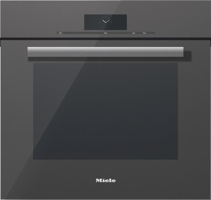 Miele PureLine M-Touch Series H6880BP 30 Inch Electric Single Wall Oven with Wireless Precision Probe, M Touch Controls, Appliance Cooling System, Self-Clean Oven, Convection, 3 Oven Racks, and 4.6 cu. ft. Capacity: Graphite Grey, PureLine Handle