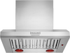 KitchenAid Commercial-Style KVWC956KSS 36 Inch Wall Mount Canopy Range Hood with Four-Speed Fan, 585/1,170 CFM Motor Sold Separately, Push Button Control, LED Lights, Food Warming Lamps, Stainless Steel Baffle Filters, Power Boost.